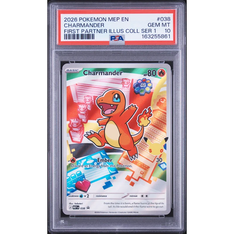 Pokémon TCG: Charmander #038 PSA 10 - Mega Evolution Black Star Promo