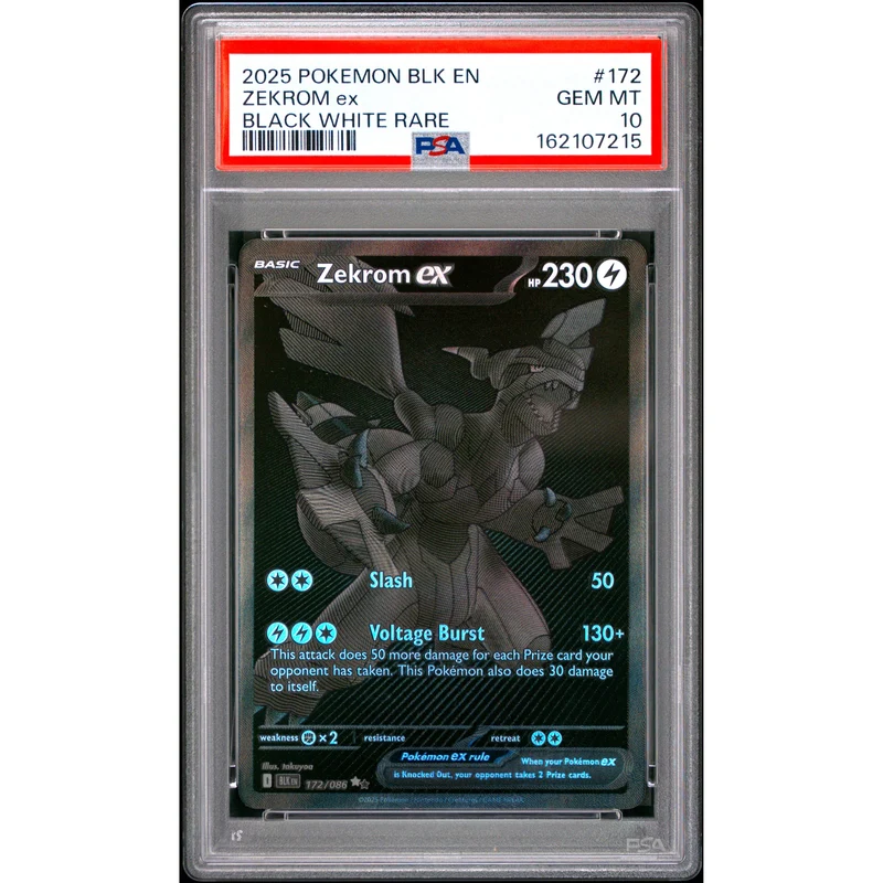 Pokémon TCG: Zekrom Ex #172 PSA 10 - Black Bolt