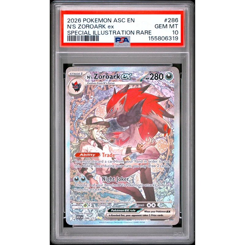 Pokémon TCG: N's Zoroark Ex #286 PSA 10 - Ascended Heroes
