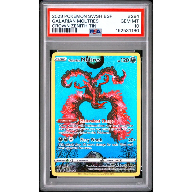Pokémon TCG: Galarian Moltres #284 PSA 10 - Sword & Shield Black Star Promo