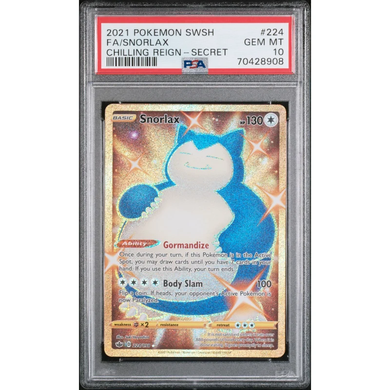 Pokémon TCG: Snorlax #224 PSA 10 - Chilling Reign