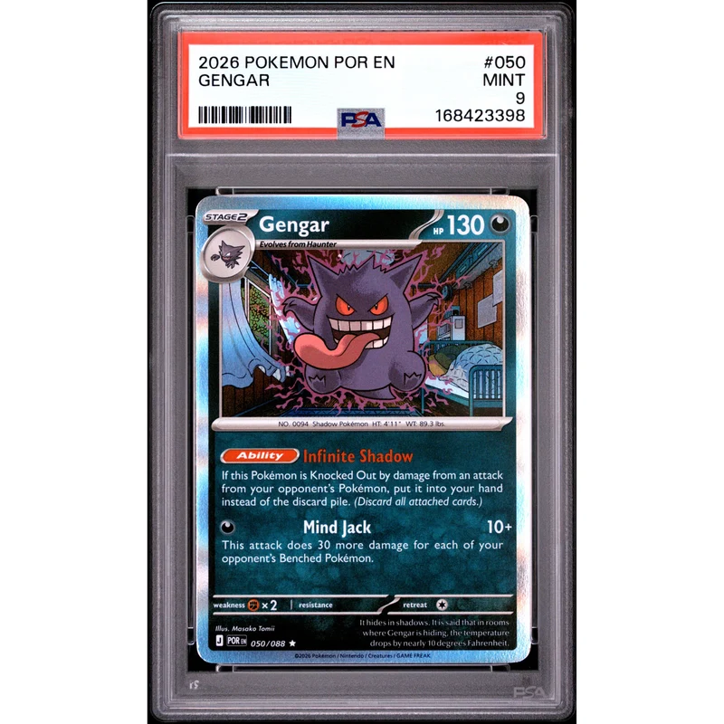 Pokémon TCG: Gengar #050 PSA 9 - Perfect Order