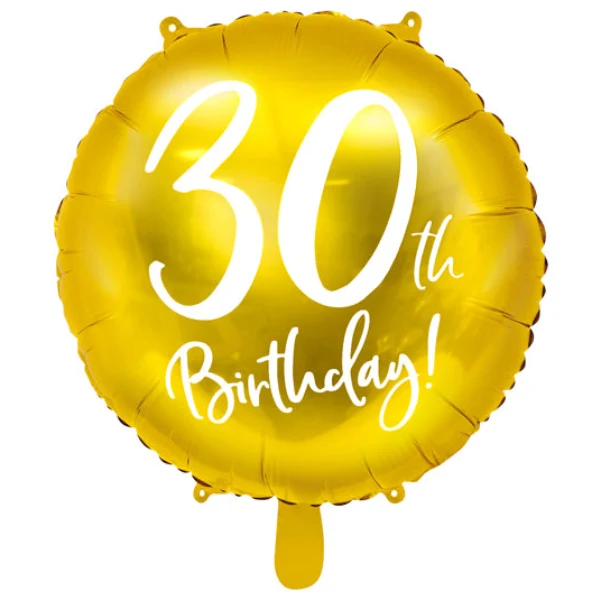 Folieballong, happy birthday 30th 45 cm
