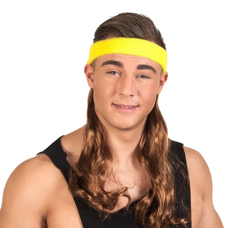 Pannband med hår, gul