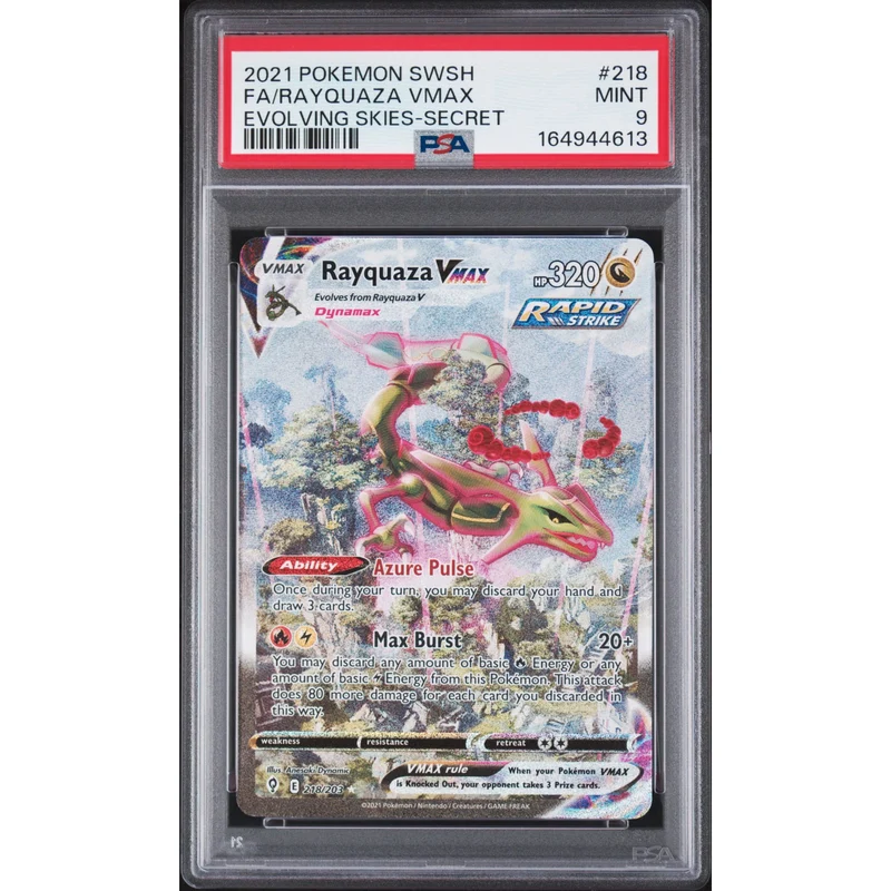 Pokémon TCG: Rayquaza Vmax #218 PSA 9 - Evolving Skies