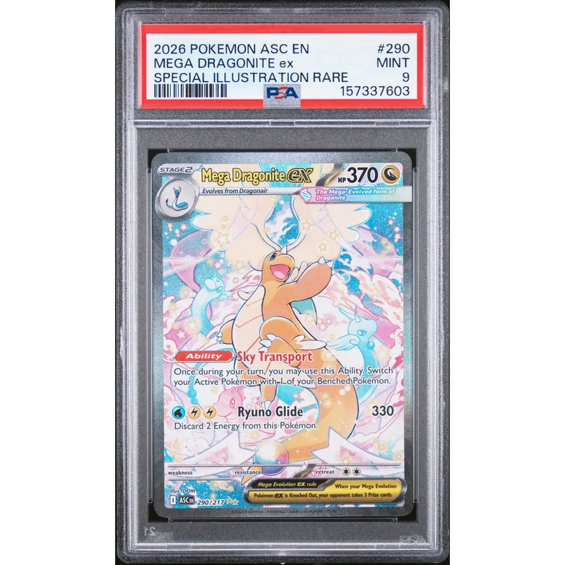 Pokémon TCG: Mega Dragonite Ex #290 PSA 9 - Ascended Heroes