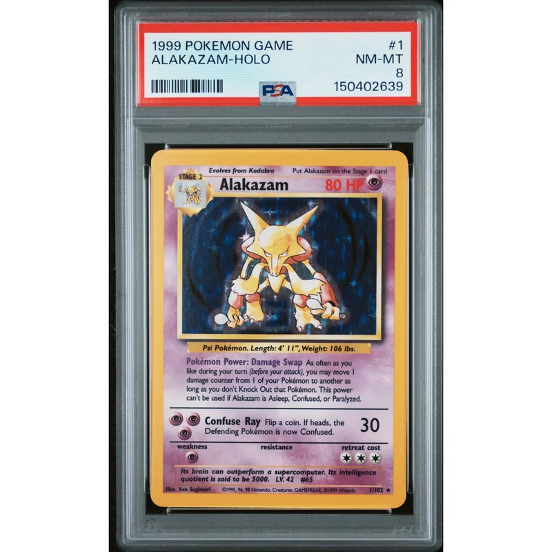 Pokémon TCG: Alakazam Holo #1 PSA 8