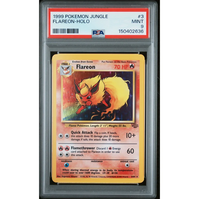 Pokémon TCG: Flareon Holo #3 PSA 9 - Jungle