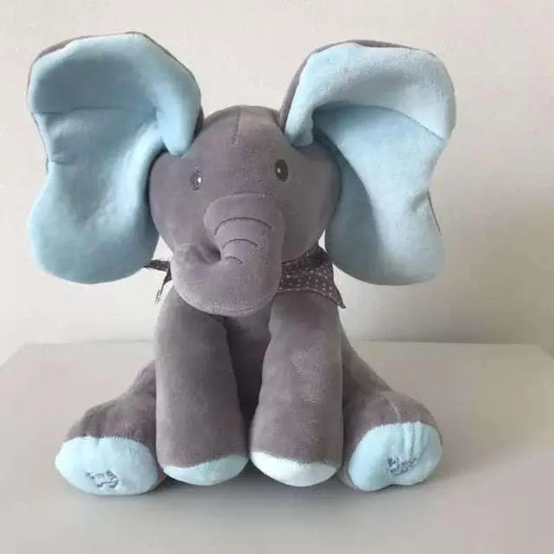 Peluche Éléphant Musical Bleu
