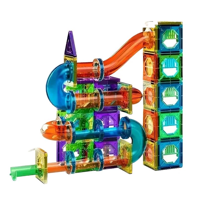 Barns Byggklossar med LED-ljus – 69-delars Magnetisk Konstruktionsleksak