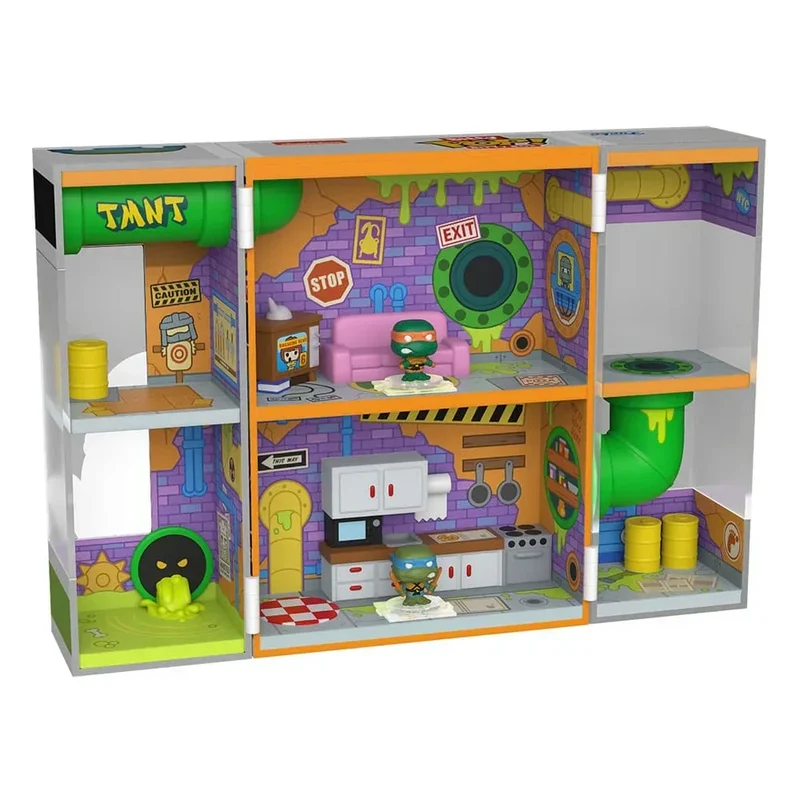 Teenage Mutant Ninja Turtles Bitty POP! Bitty Box Display med 2 Figurer Sewer Lair