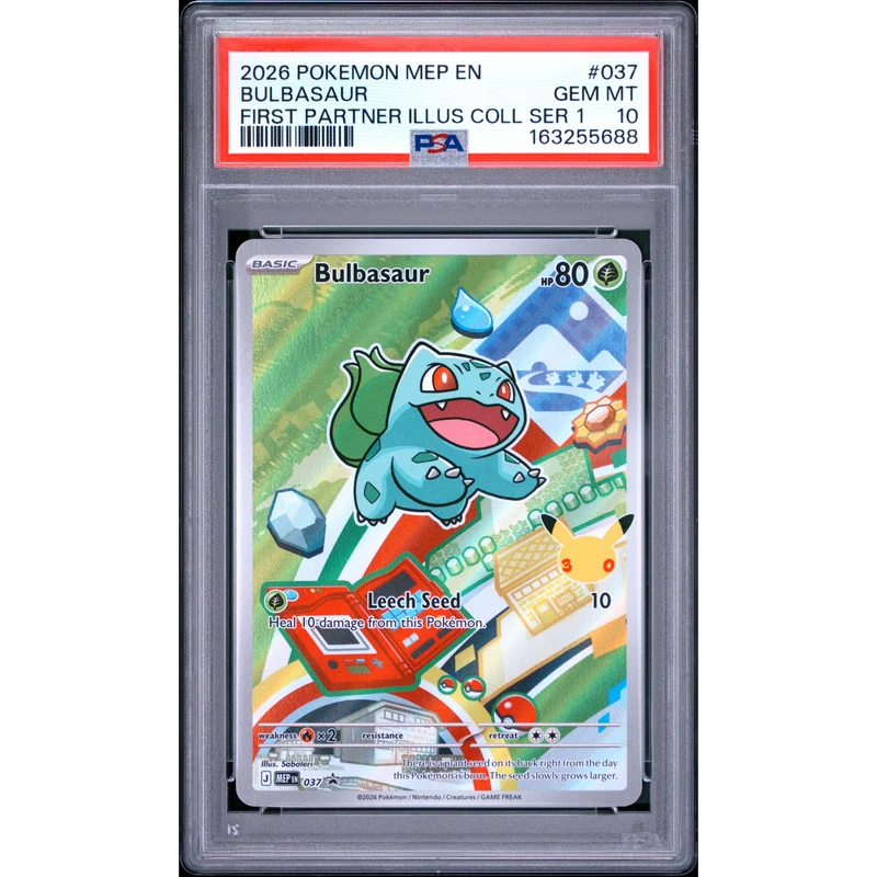 Pokémon TCG: Bulbasaur #037 PSA 10 - Mega Evolution Black Star Promo
