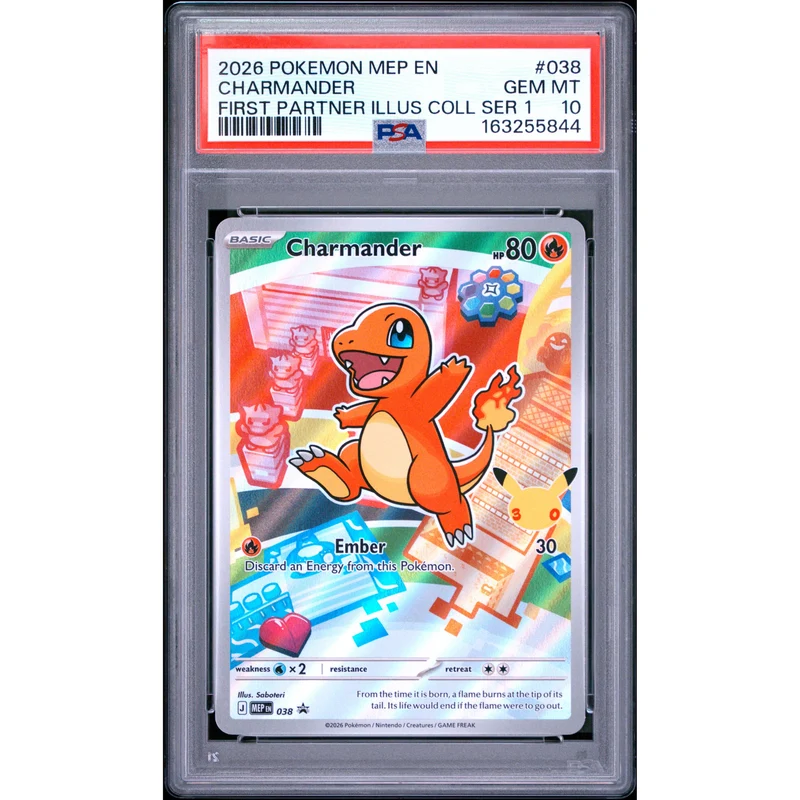 Pokémon TCG: Charmander #038 PSA 10 - Mega Evolution Black Star Promo