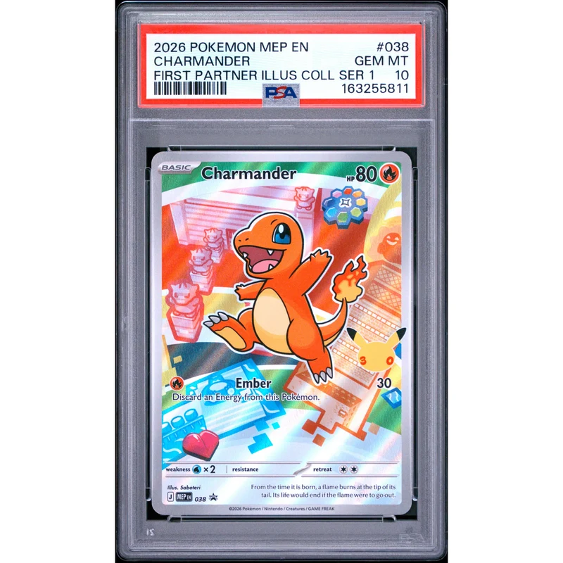 Pokémon TCG: Charmander #038 PSA 10 - Mega Evolution Black Star Promo
