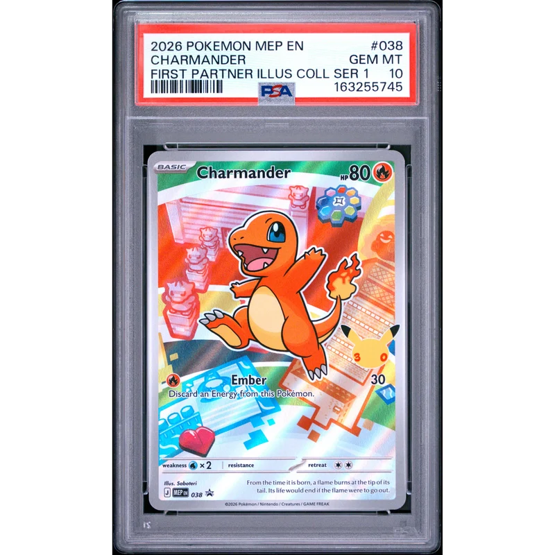 Pokémon TCG: Charmander #038 PSA 10 - Mega Evolution Black Star Promo