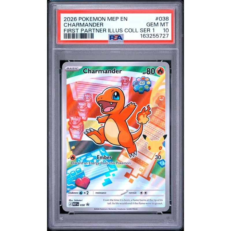 Pokémon TCG: Charmander #038 PSA 10 - Mega Evolution Black Star Promo