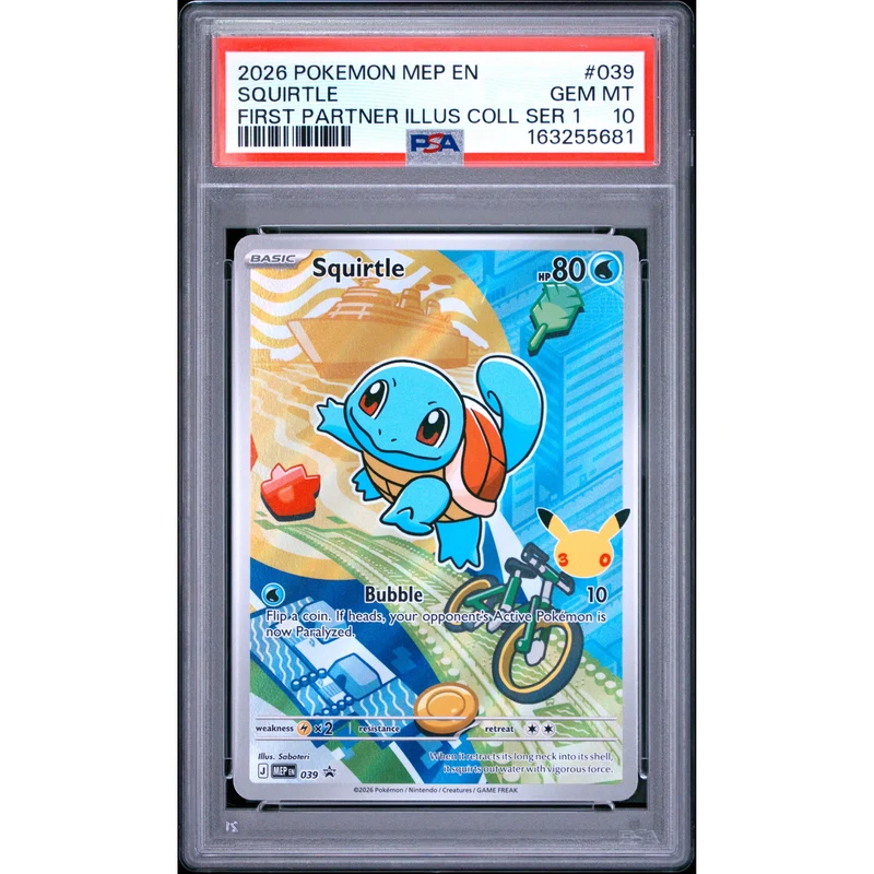 Pokémon TCG: Squirtle #039 PSA 10 - Mega Evolution Black Star Promo