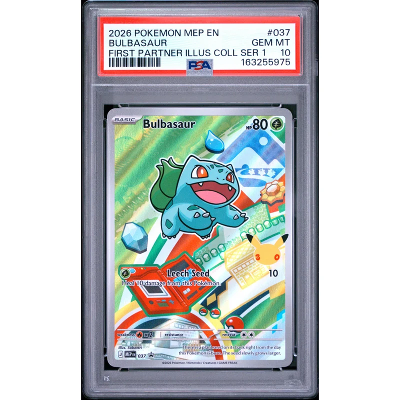 Pokémon TCG: Bulbasaur #037 PSA 10 - Mega Evolution Black Star Promo