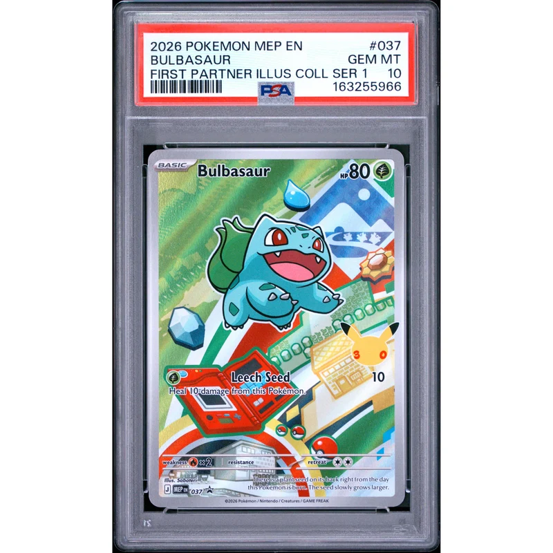Pokémon TCG: Bulbasaur #037 PSA 10 - Mega Evolution Black Star Promo