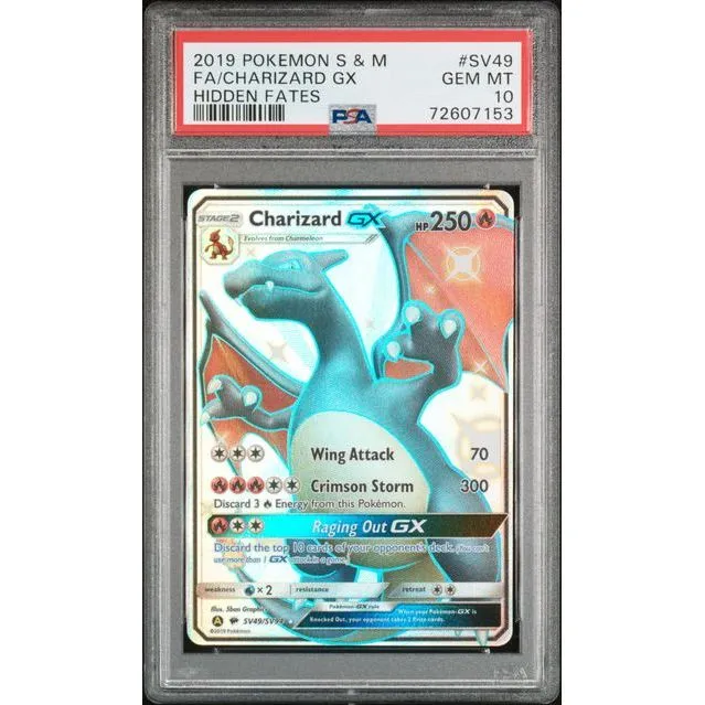 Pokémon TCG: Charizard Gx #SV49 PSA 10 - Hidden Fates Shiny Vault