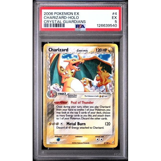 Pokémon TCG: Charizard Holo #4 PSA 5 - Crystal Guardians