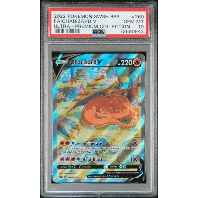 Pokémon TCG: Charizard V #260 PSA 10 - Sword & Shield Black Star Promo