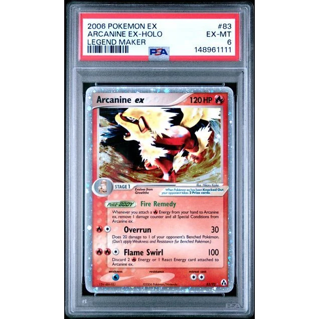Pokémon TCG: Arcanine Ex Holo #83 PSA 6 - Legend Maker