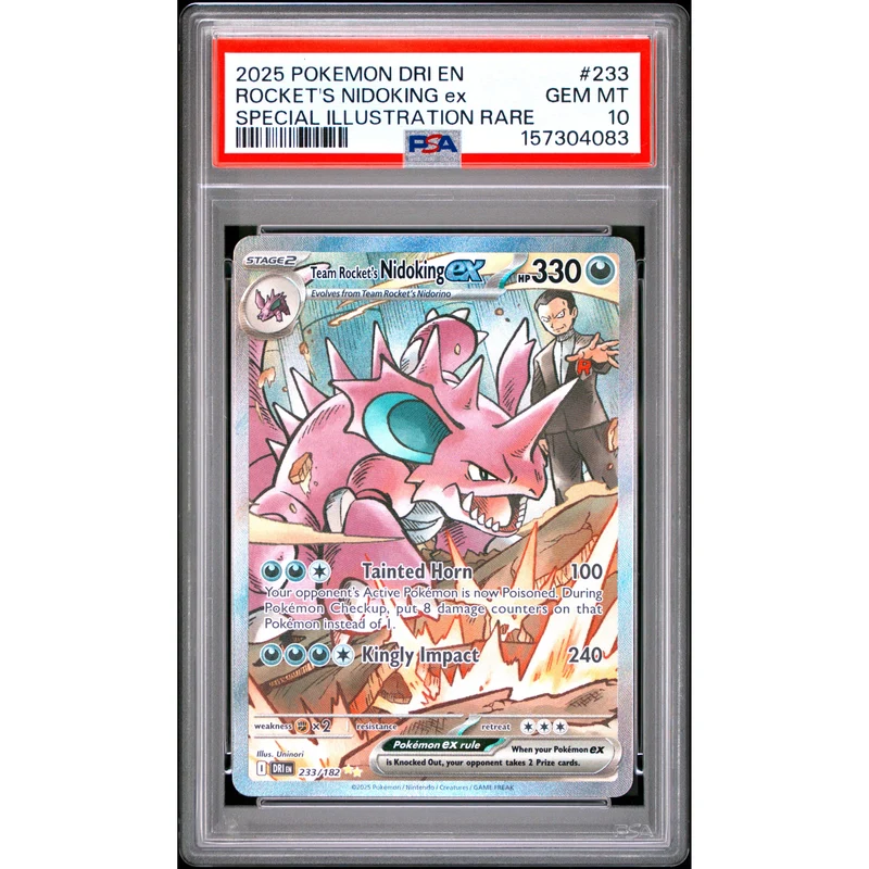 Pokémon TCG: Rocket's Nidoking Ex #233 PSA 10 - Destined Rivals