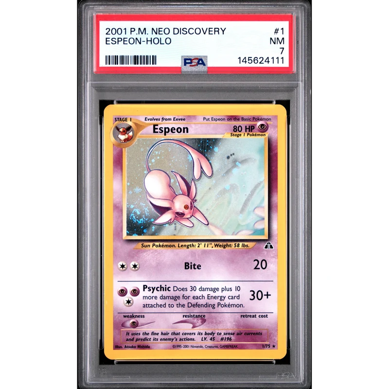 Pokémon TCG: Espeon #1 PSA 7 Holo - Neo Discovery