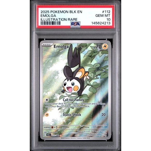 Pokémon TCG: Emolga #112 PSA 10 - Black Bolt
