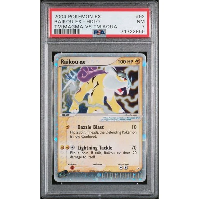 Pokémon TCG: Raikou Ex Holo #92 PSA 7 - Team Magma vs Team Aqua