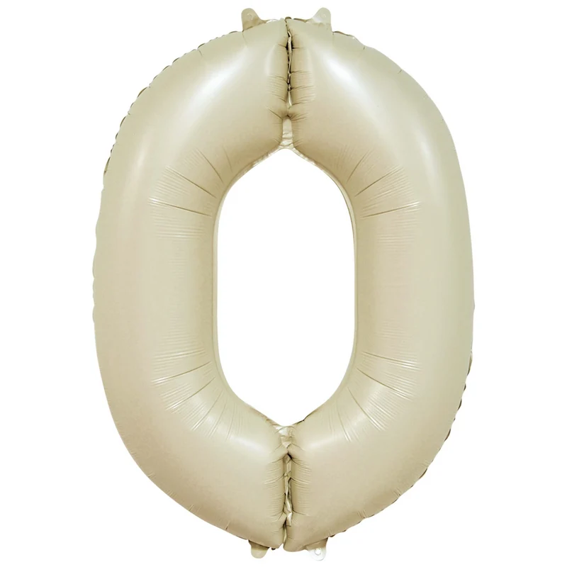 Folieballong, siffra 0 krämvit 86 cm