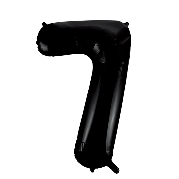 Folieballong, siffra 7 svart 86 cm