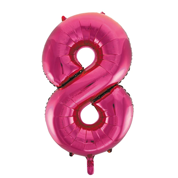 Folieballong, siffra 8 rosa 86 cm