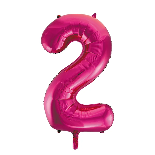Folieballong, siffra 2 rosa 86 cm