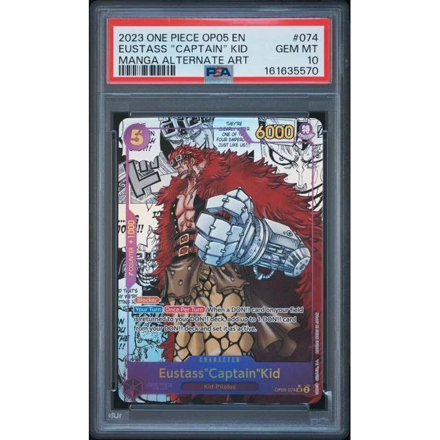One Piece TCG: Eustass "Captain" Kid #074 PSA 10