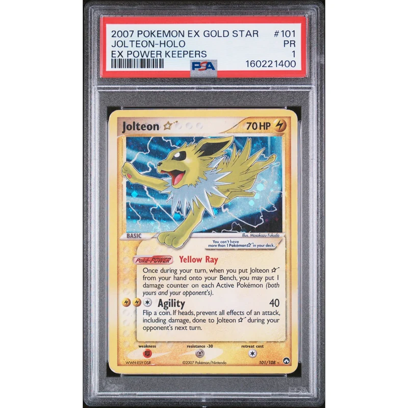 Pokémon TCG: Jolteon Gold Star #101 PSA 1 - Power Keepers