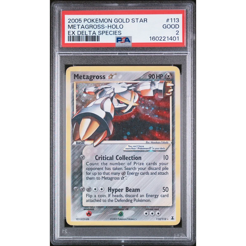Pokémon TCG: Metagross Gold Star #113 PSA 2 - Delta Species