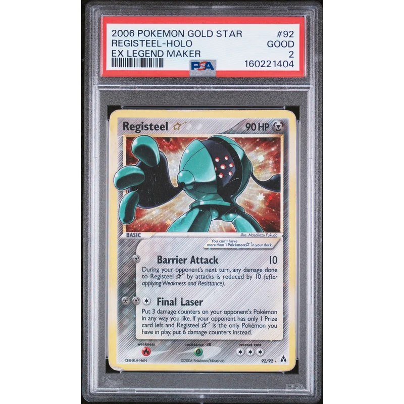 Pokémon TCG: Registeel Gold Star #92 PSA 2 - Legend Maker