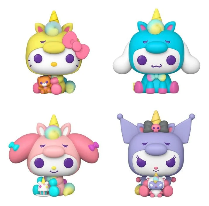 Sanrio POP! Vinylfigurer 4-pack Hello Kitty Unicorn Outfit Black Friday Bundle 9 cm