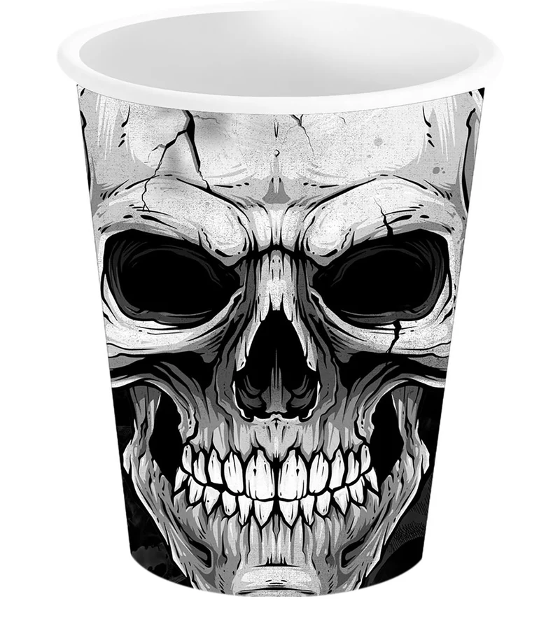 Pappersmuggar, dödskalle 240 ml 6 st