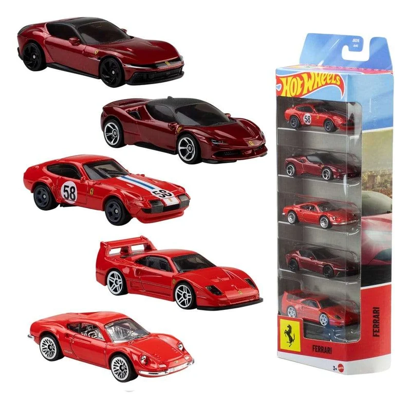 Ferrari Hot Wheels Die-Cast Fordon 5-pack 1:64