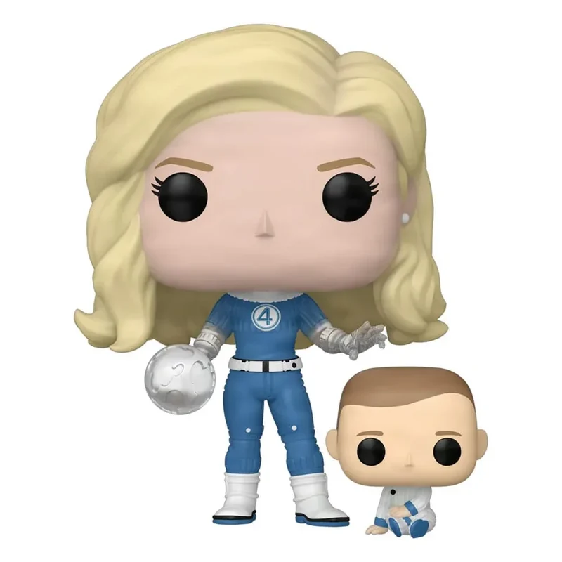 The Fantastic Four: Första Steg POP! & Buddy Marvel Figur - Osynliga Kvinnan & Franklin 9 cm