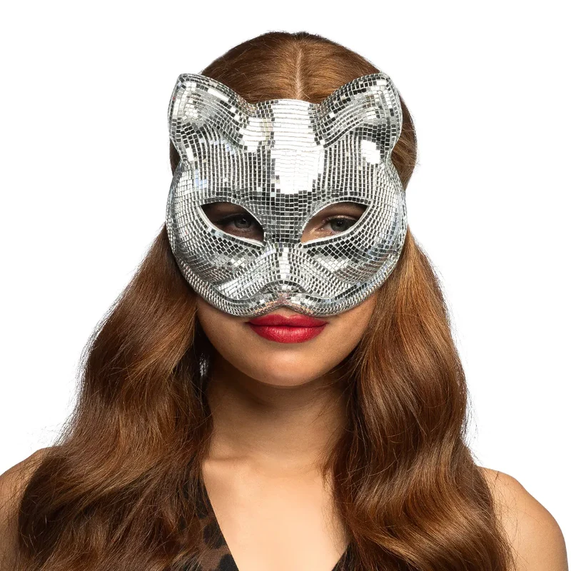 Ögonmask, disco cat silver