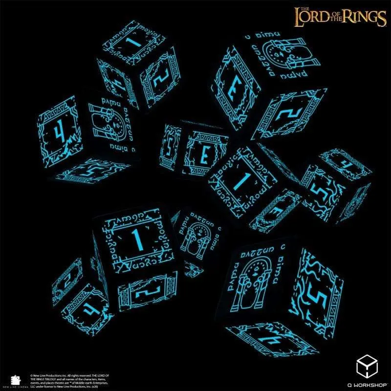 The Lord of the Rings – 10 D6-tärningar Moria (Glow in the Dark)