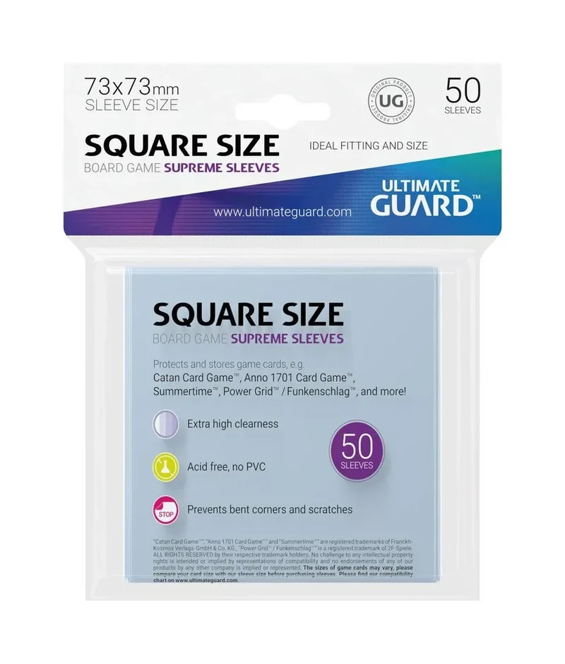 Ultimate Guard Supreme Sleeves för Spelkort (Square) - 50 Pack