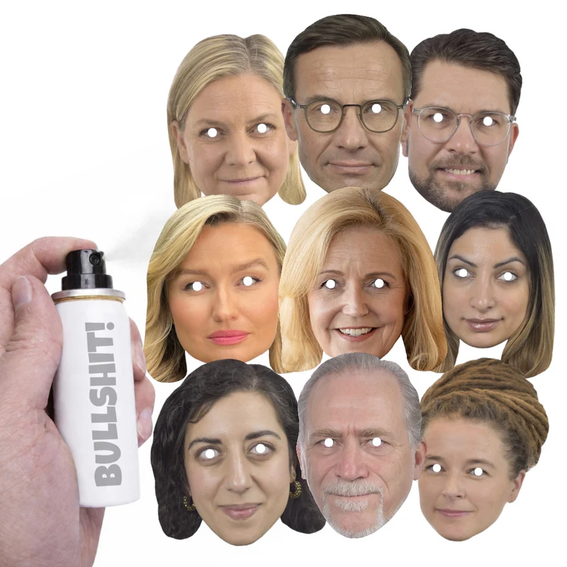Pappmasker, partiledarkit