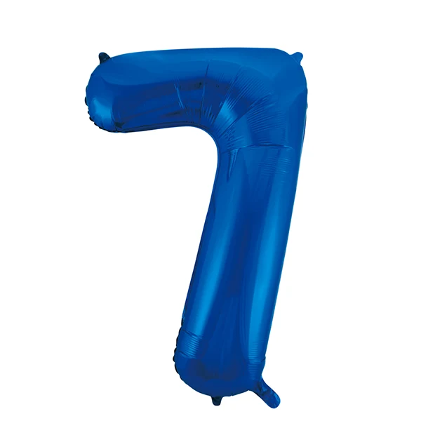Folieballong, siffra 7 blå 86 cm