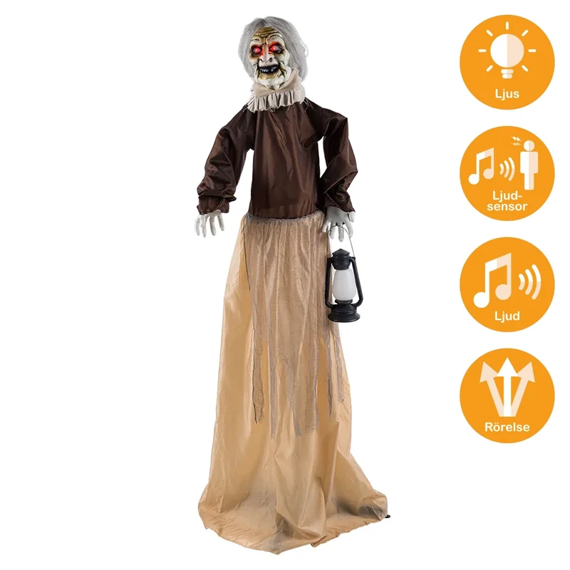 Prop animerad, lantern witch 165 cm