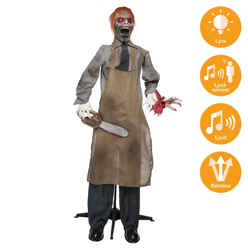 Prop animerad, chainsaw Charlie 165 cm